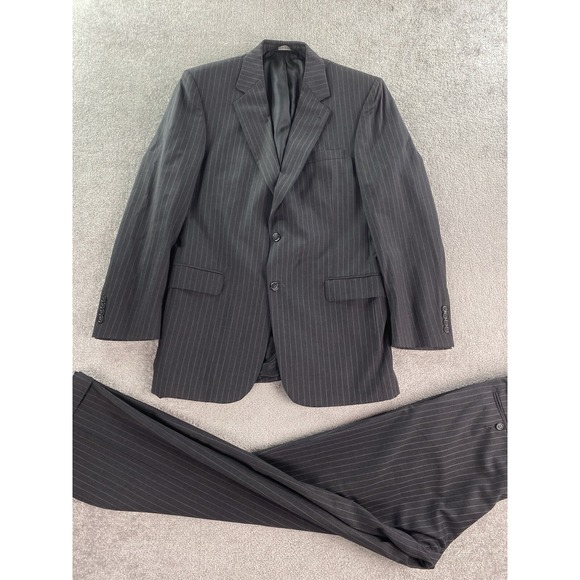 Jos. A. Bank Other - Jos. A Bank Suit 41 L Gray Wool Striped Premium Business Jacket Pants Set 36x34